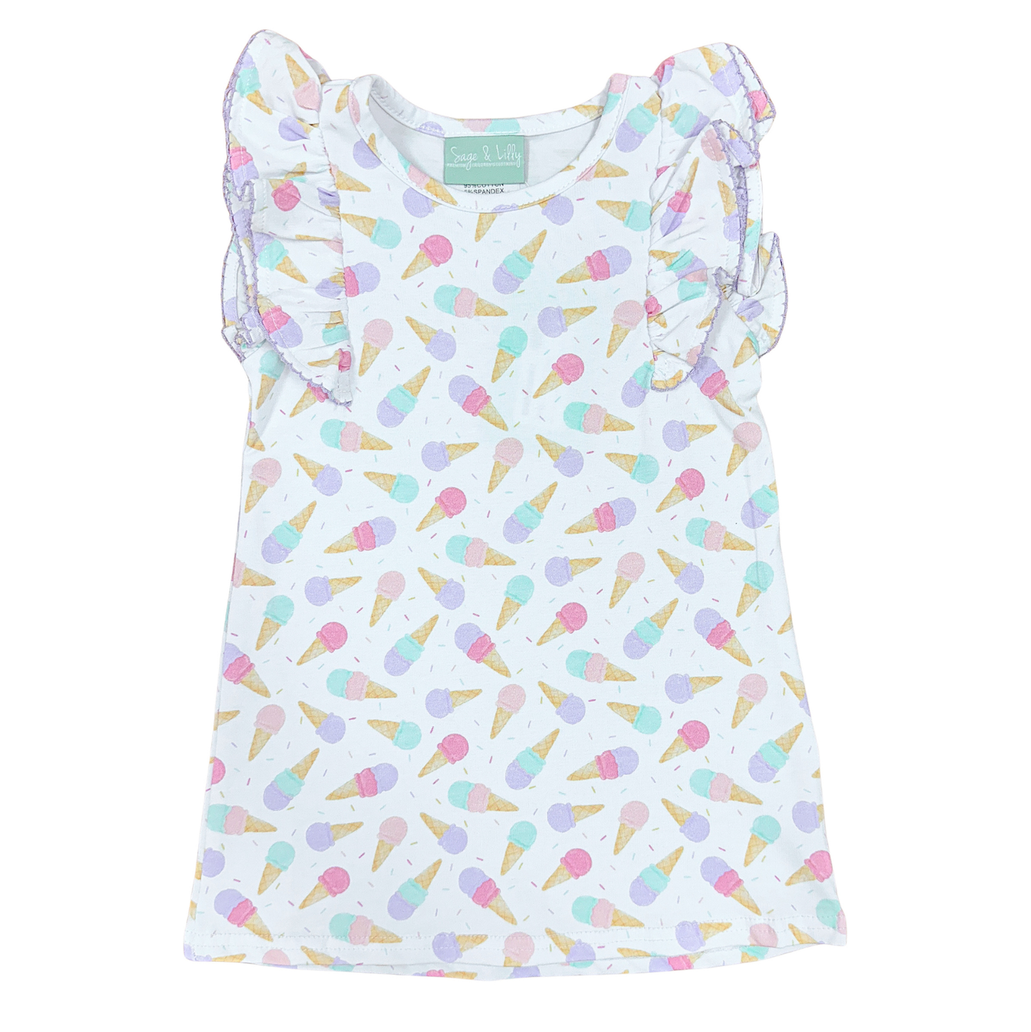 Sage & Lilly Ice Cream Flutter Sleeve Dress