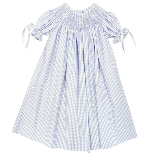 Three Sisters Faith Smocked Bishop Dress -Lavender Gingham