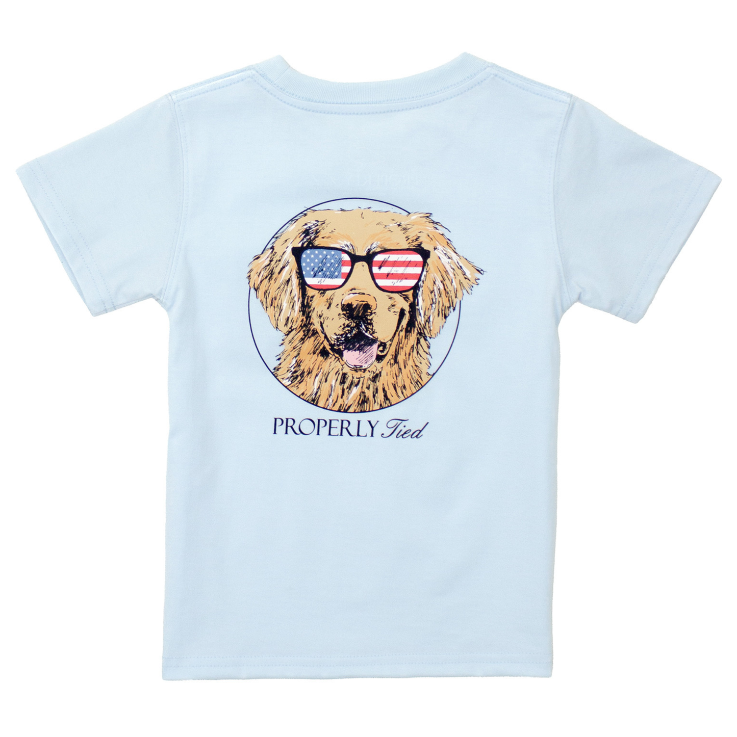 Properly Tied Periwinkle Patriot Dog Shirt