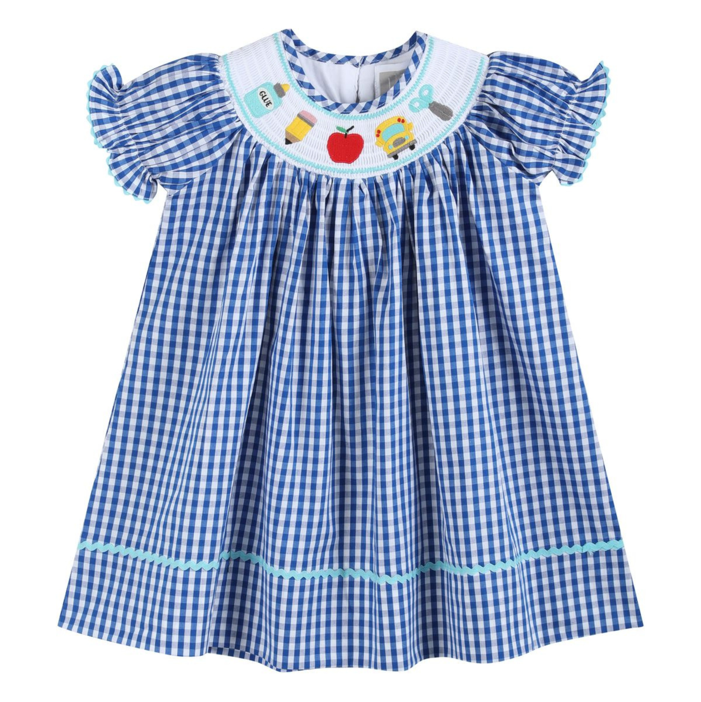 Lil Cactus Blue School Smocked Dress
