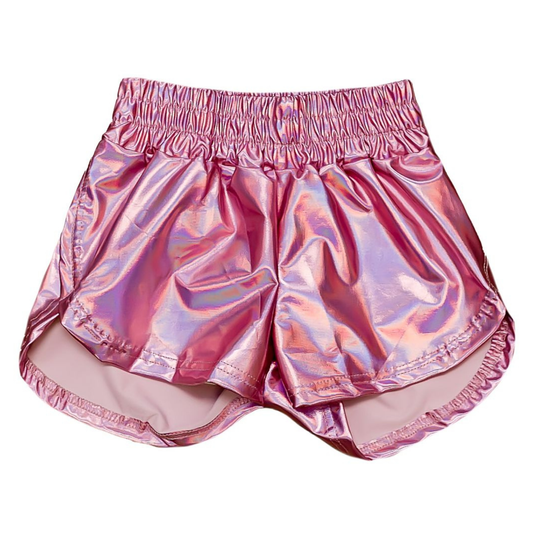 Belle Cher Light Pink Metallic Shorts