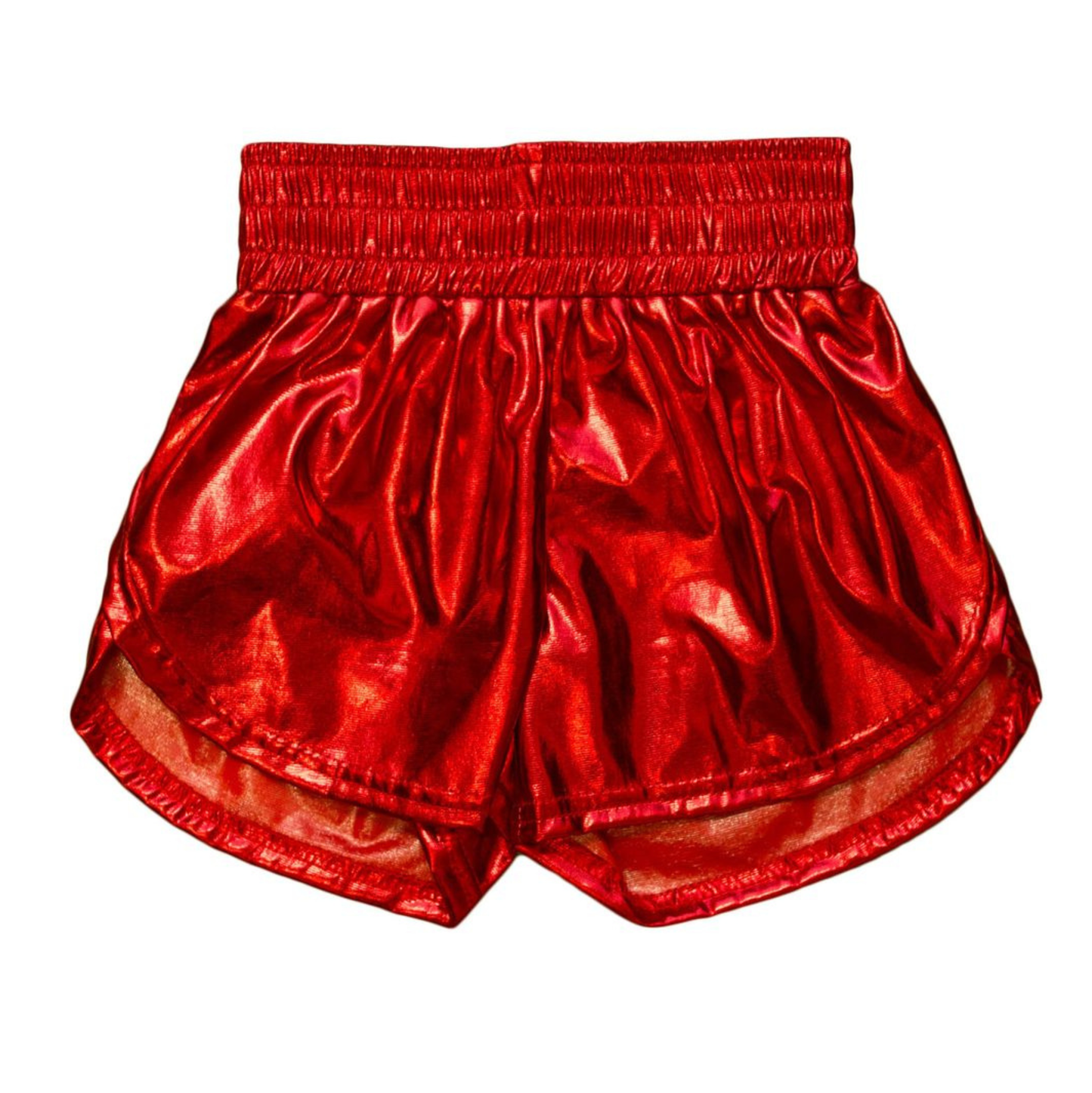 Belle Cher Red Metallic Shorts