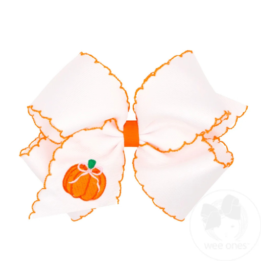 Wee Ones Pumpkin Emb. Bow - King
