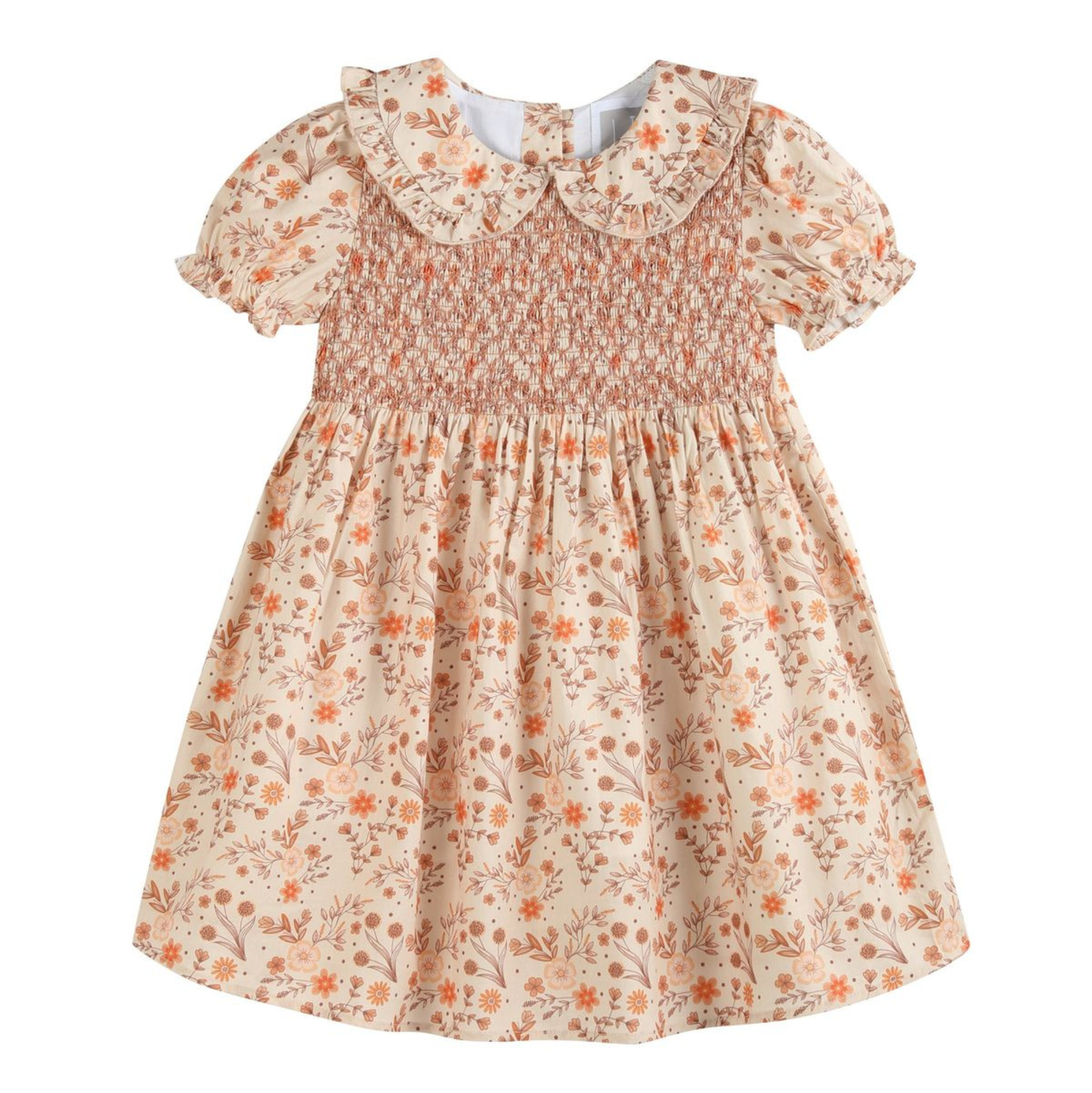 Lil Cactus Brown Floral Collared Dress
