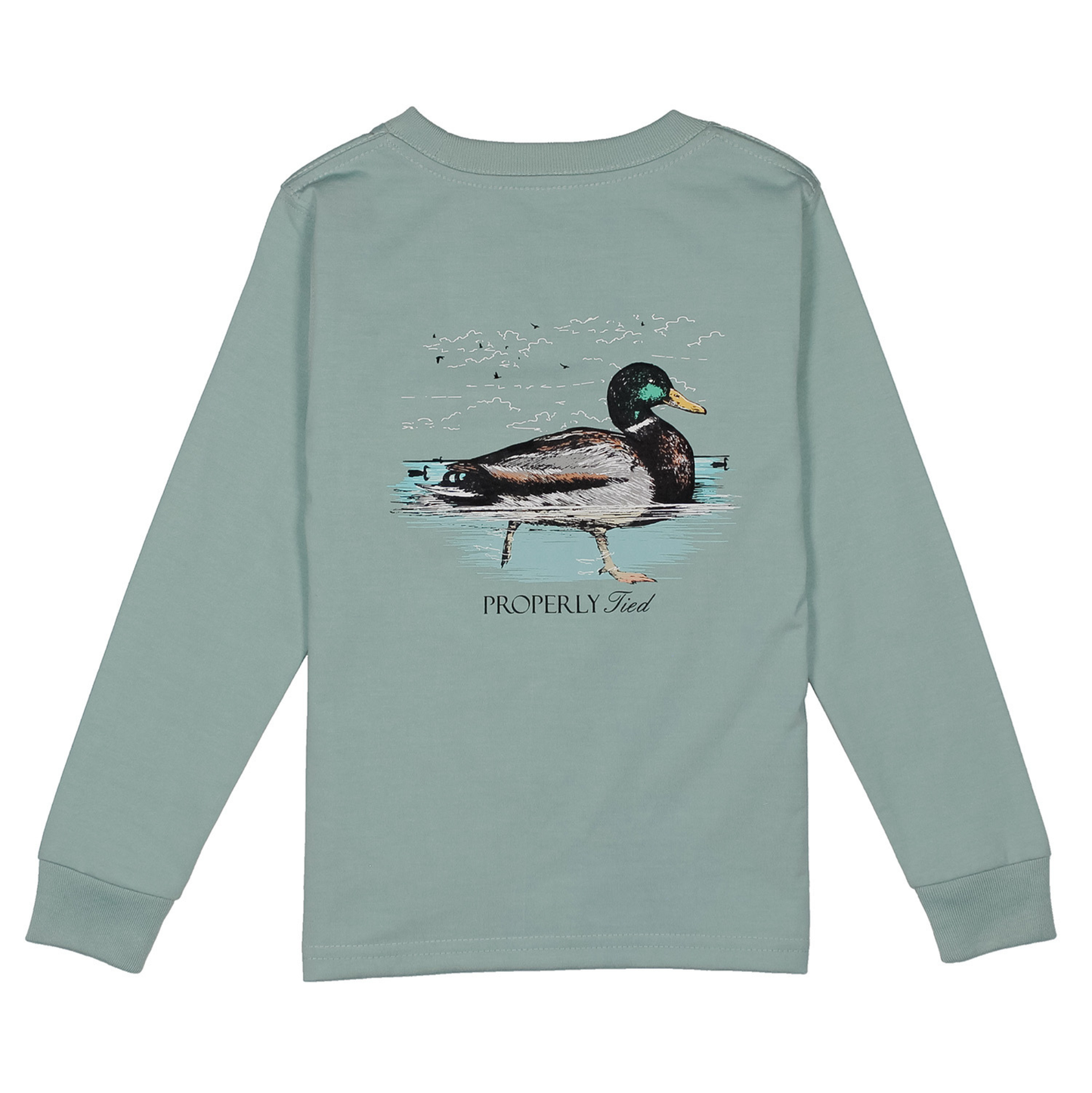 Properly Tied Marine Mist Swimming Mallard LS Shirt