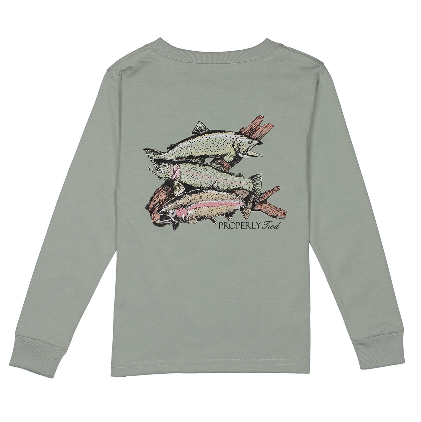 Properly Tied Chrome Grey Trout Trio LS Shirt