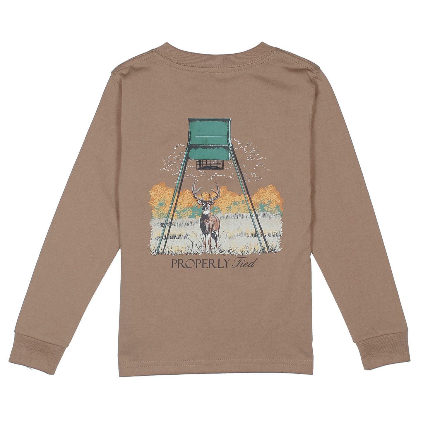 Properly Tied Walnut Deer Feeder LS Shirt