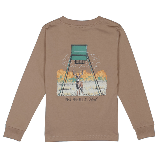 Properly Tied Walnut Deer Feeder LS Shirt