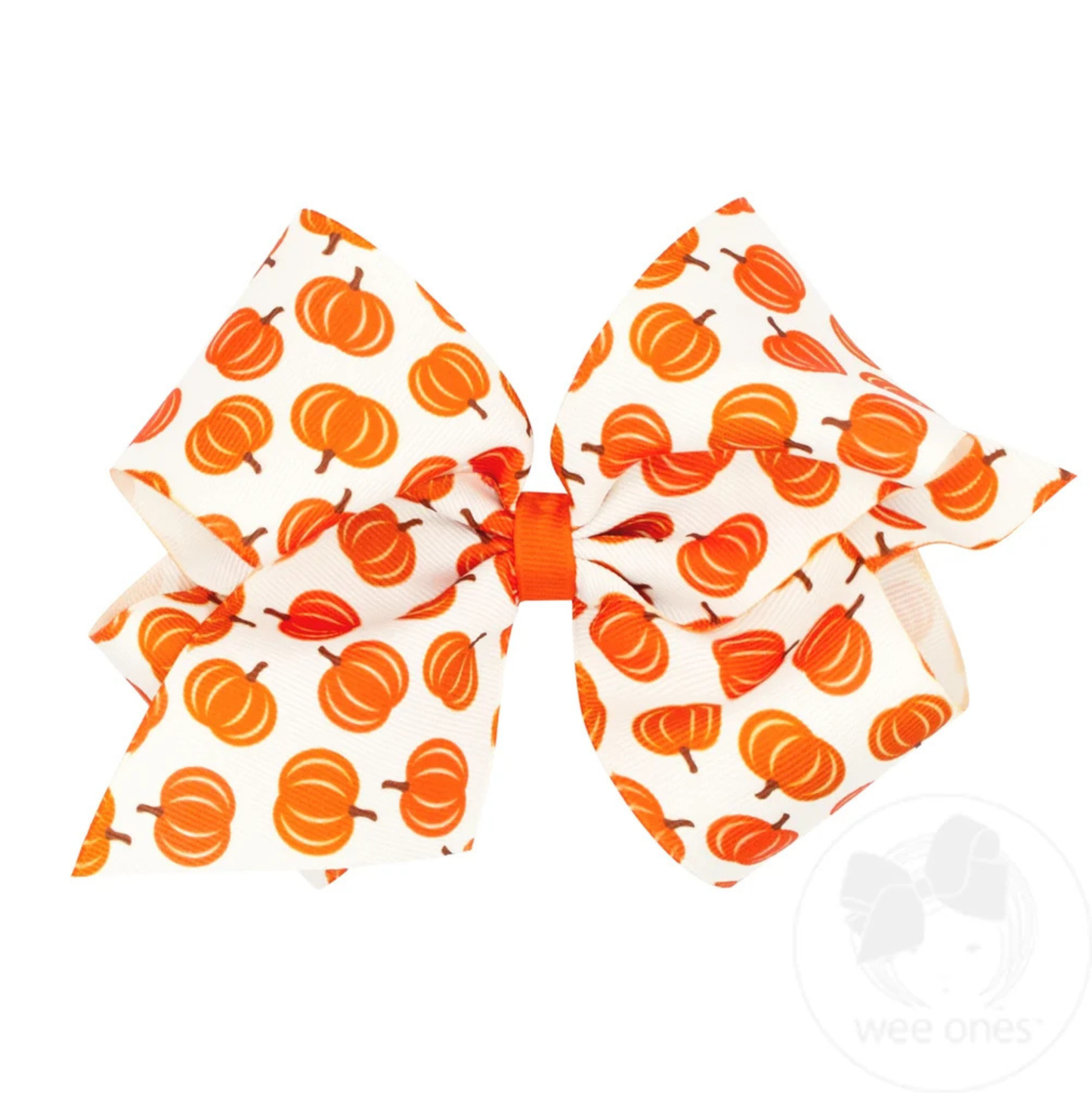 Wee Ones Pumpkin Print Bow - King
