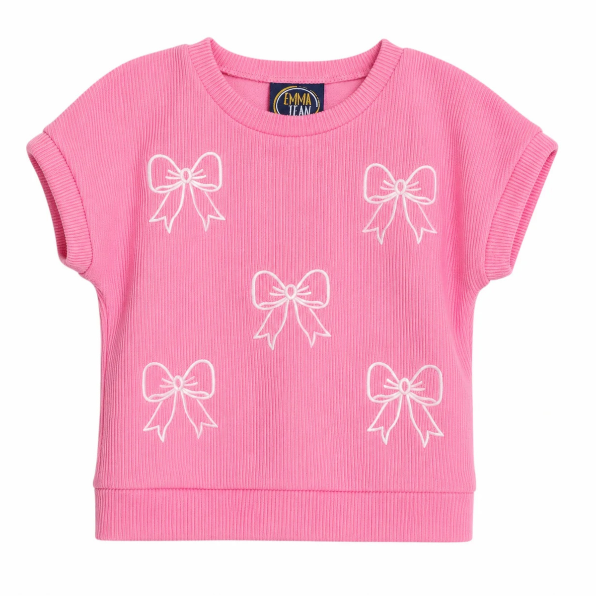 Pink Bow Embroidered Sweater