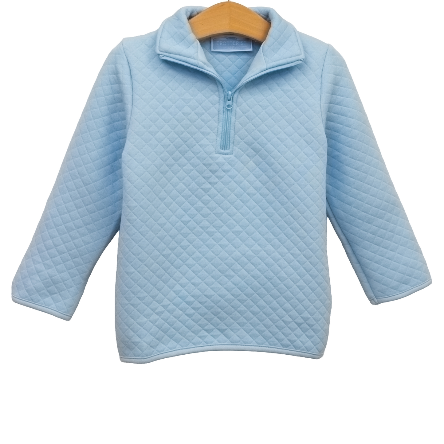 Trotter St. Quarter Zip Quilted Pullover - Lt. Blue