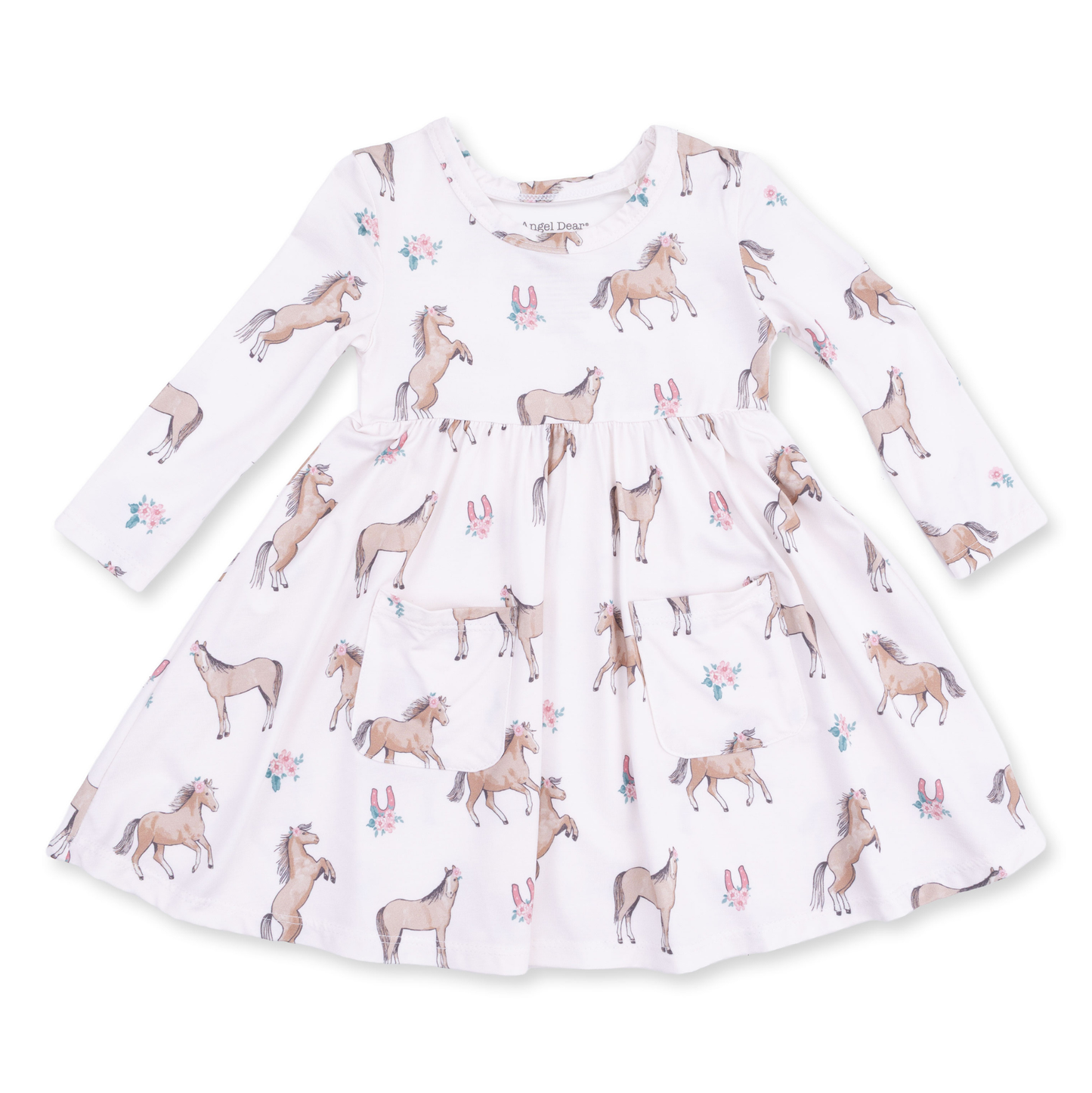 Angel Dear I Love Horses - Twirly LS Dress