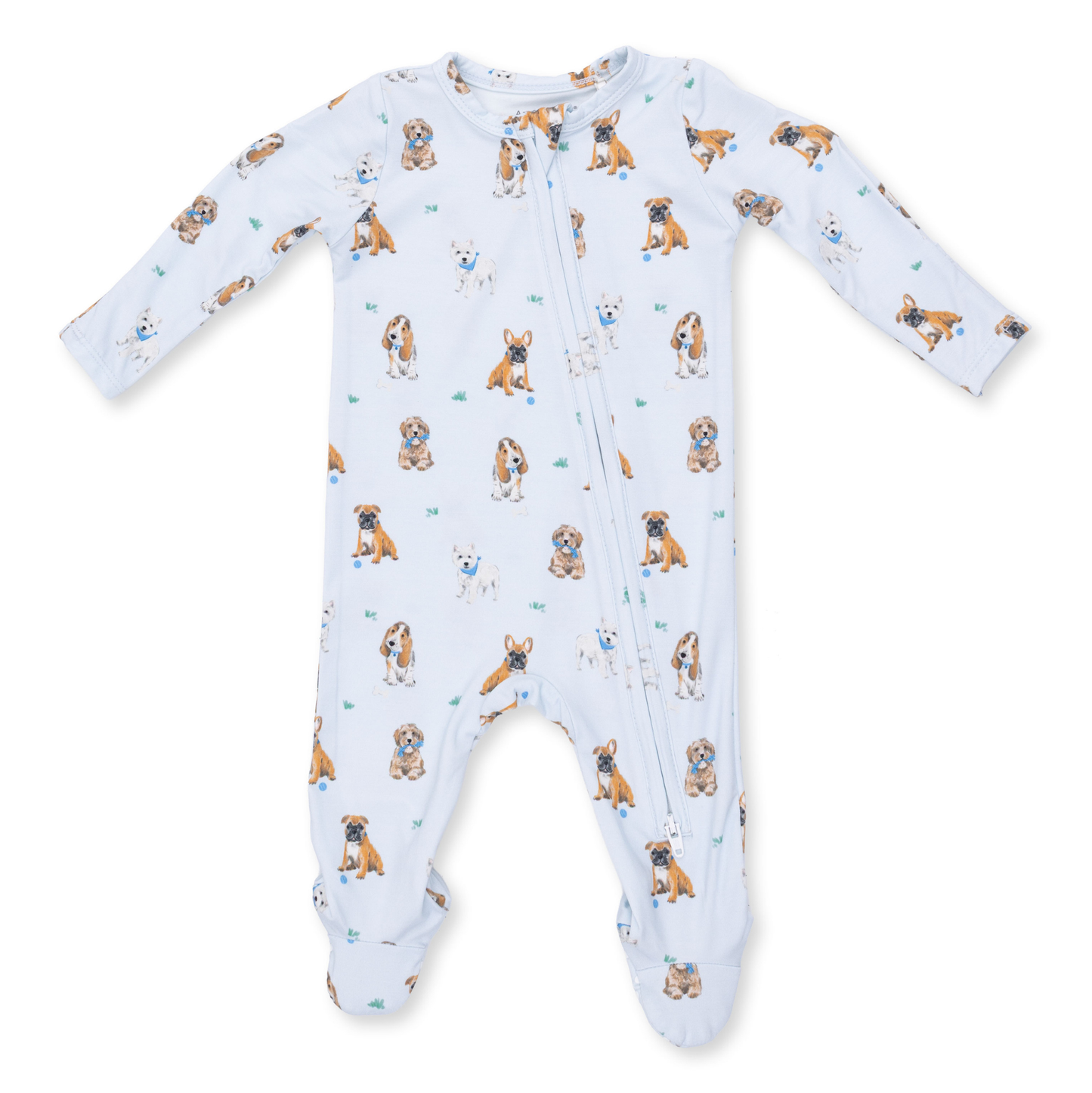 Angel Dear Blue Bestie Dogs - 2 Way Zipper Footie