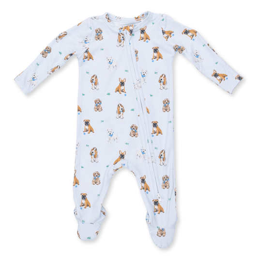 Angel Dear Blue Bestie Dogs - 2 Way Zipper Footie