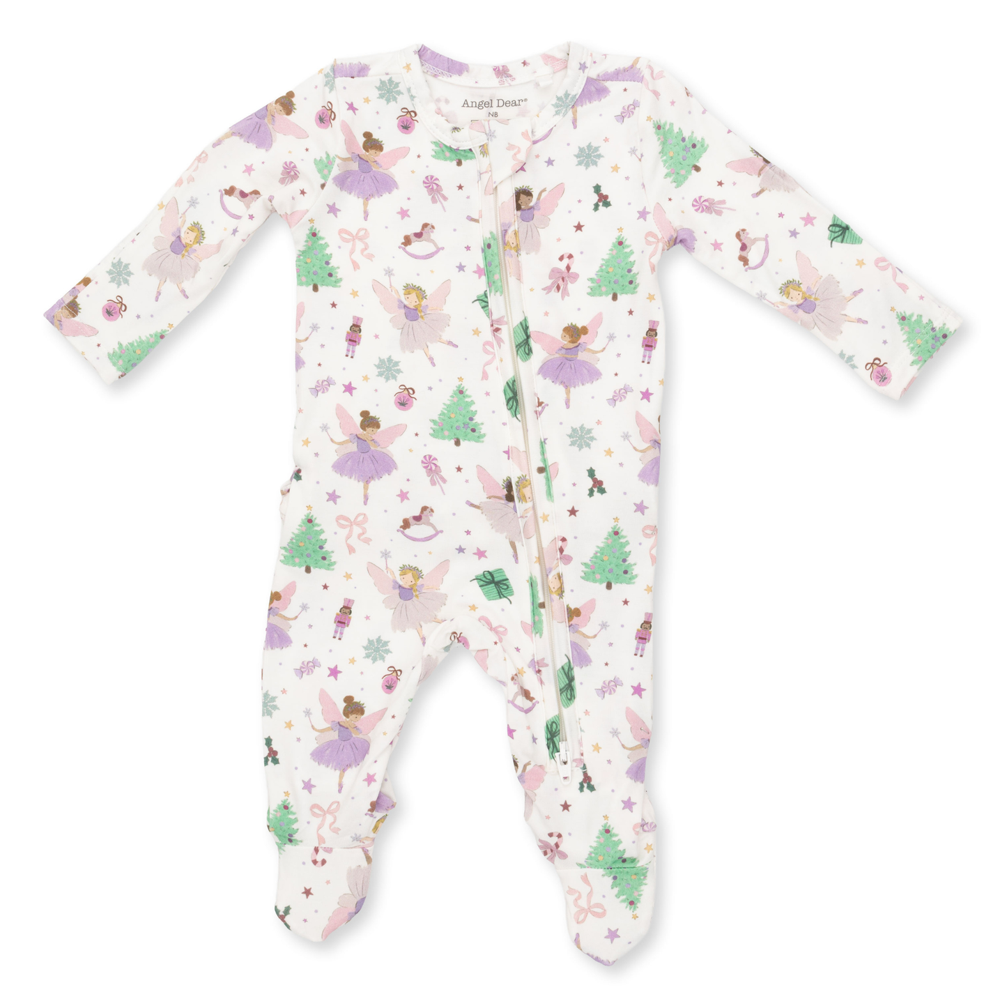 Angel Dear Sugar Plum Fairies - 2 Way Ruffle Back Zipper Footie
