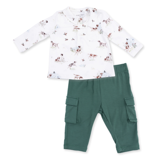 Angel Dear Pointer Pups & Duck Buddies - Polo w/ Cargo Pant Set