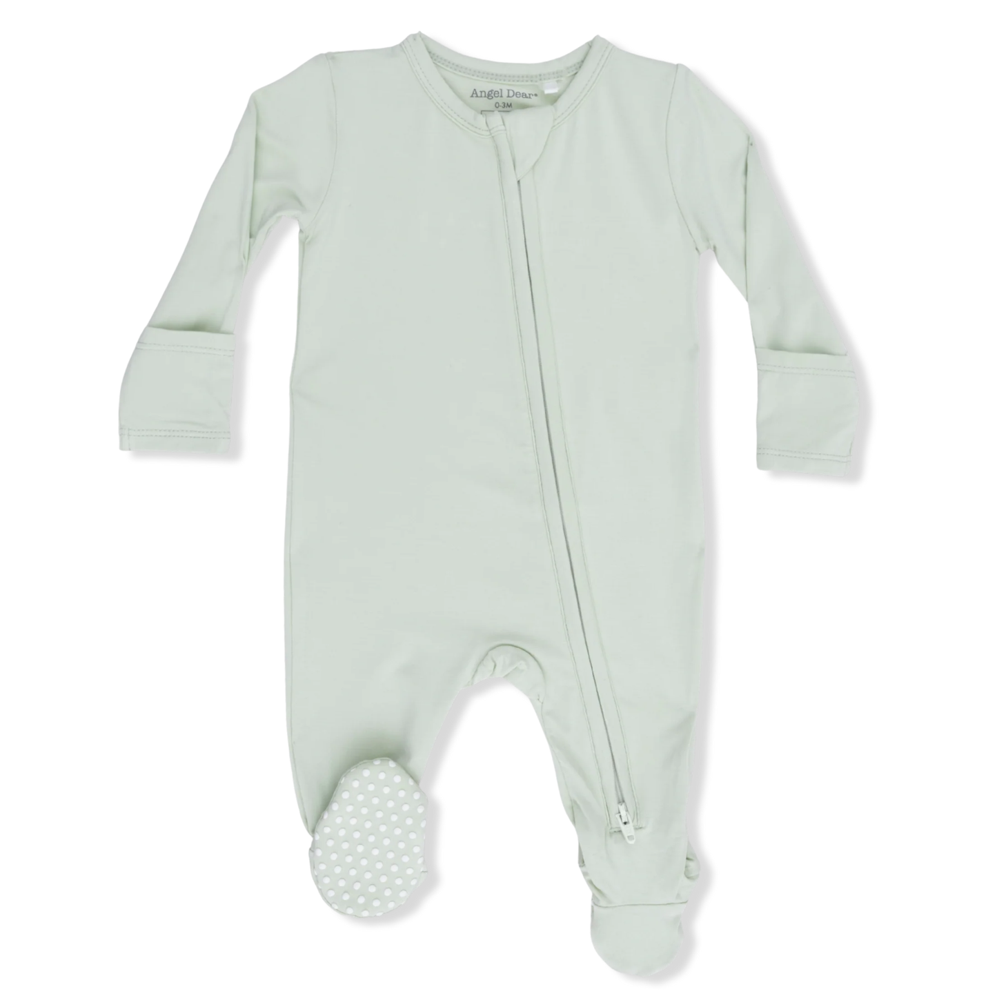Angel Dear Solid Milky Green - 2 Way Zipper Footie
