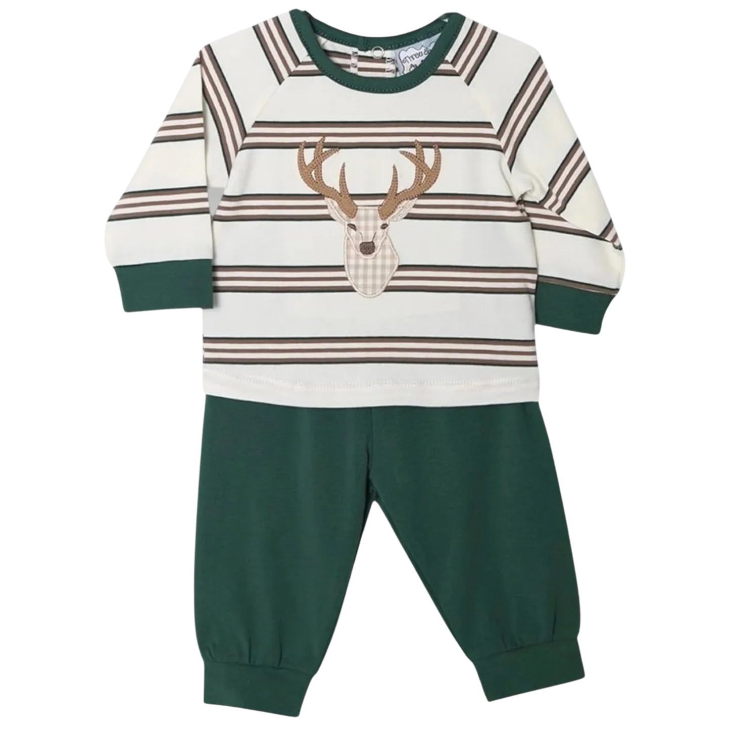 Three Sisters Green Deer Appl. Jogger Set