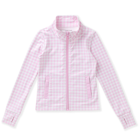 Swoon Active Pink Gingham Active Jacket