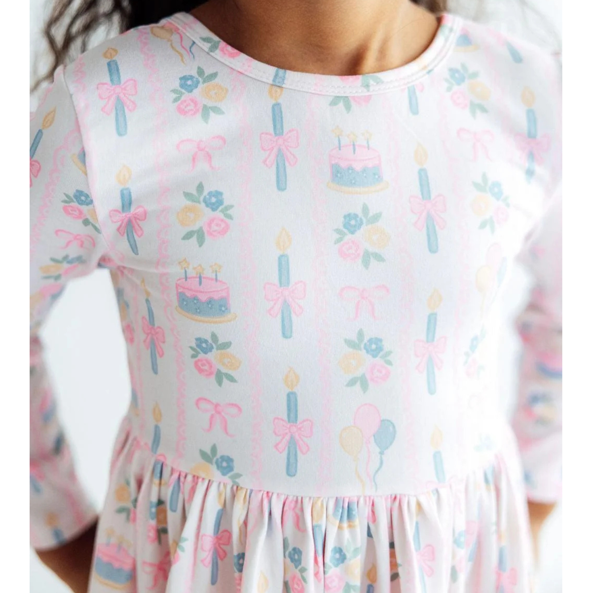 Party Time LS Ruffle Hem Twirl Dress