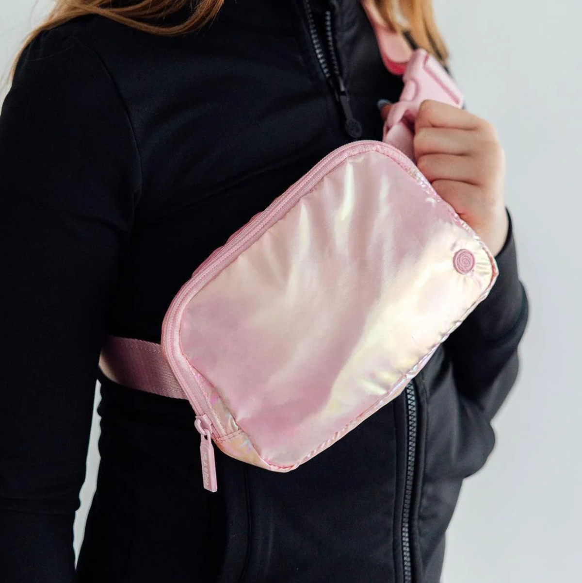 Mila & Rose Pink Iridescent Belt Bag