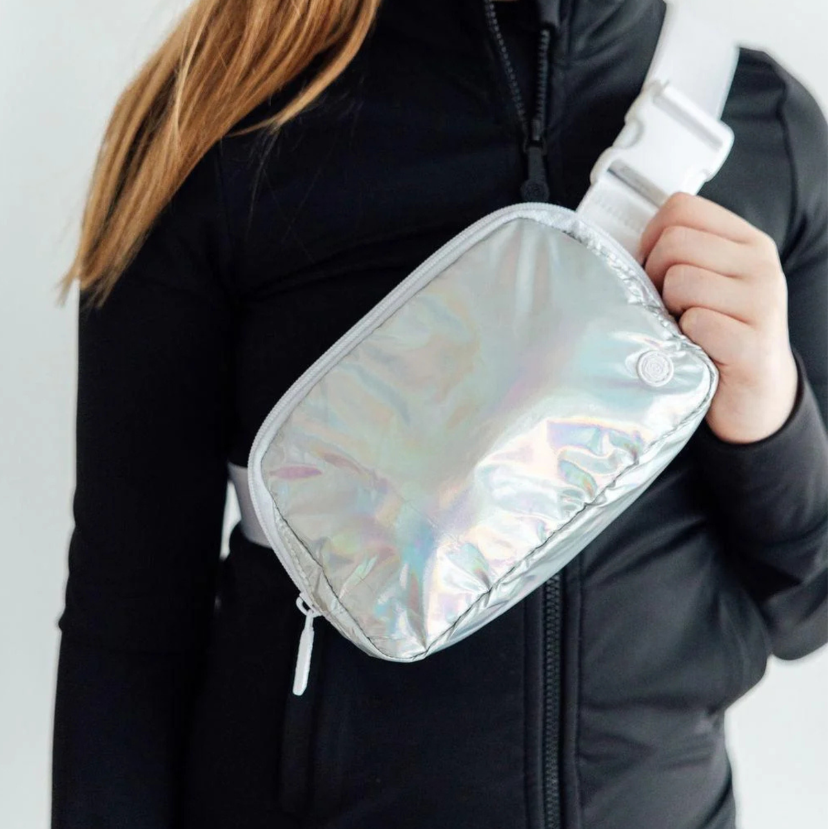 Mila & Rose Silver Iridescent Belt Bag