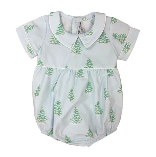 Blue Christmas Tree Print Bubble