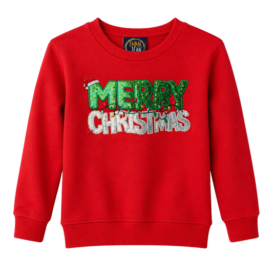 Emma Jean Merry Christmas Sequin Sweatshirt