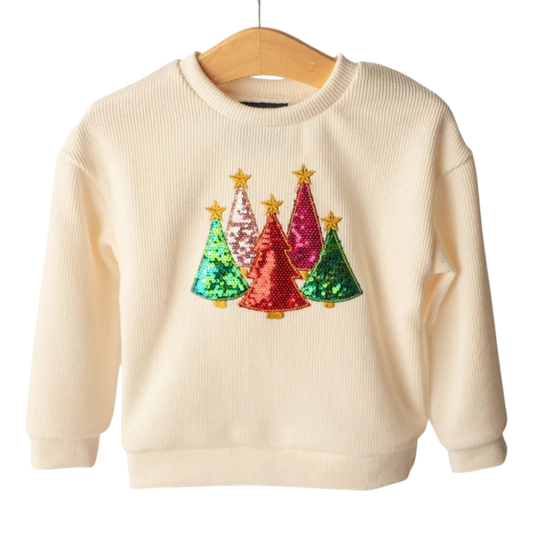 Christmas Tree Sparkle Applique Sweatshirt