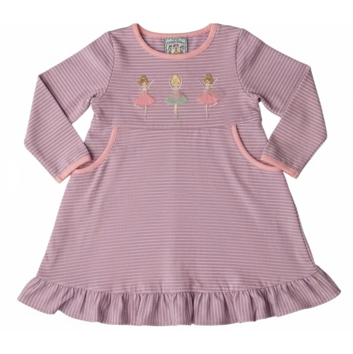 Three Sisters Ballerina Applique Dress