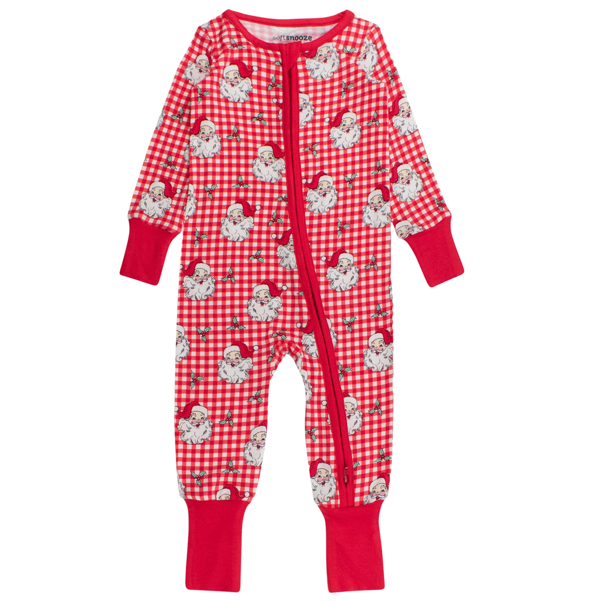 Softsnooze Red Dear Santa Convertible One Piece Pajama