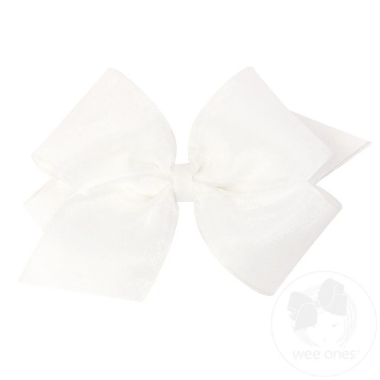 Wee Ones White Organza Overlay Bow
