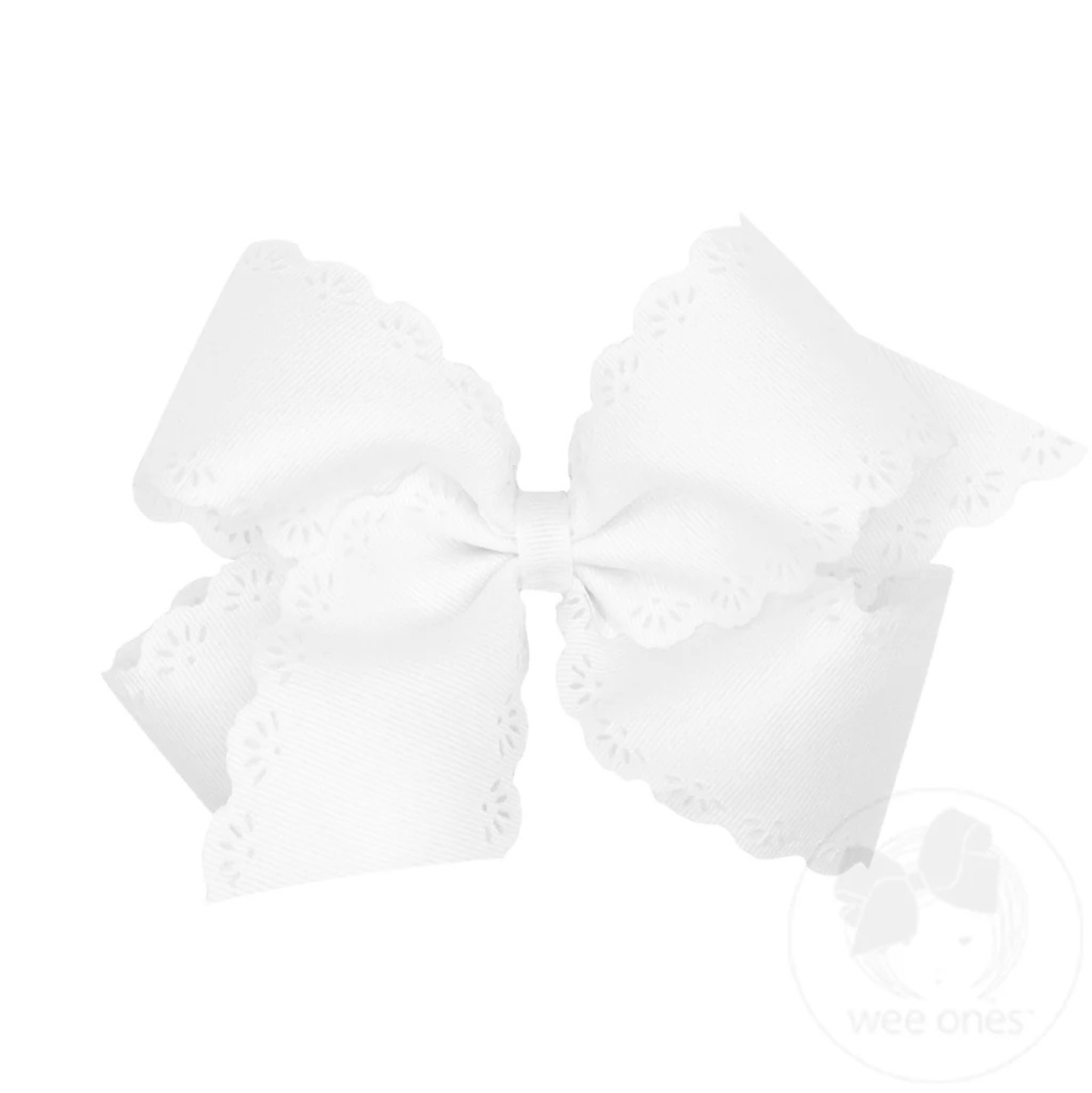 Wee Ones Eyelet Embossed Edge Bow - Small King
