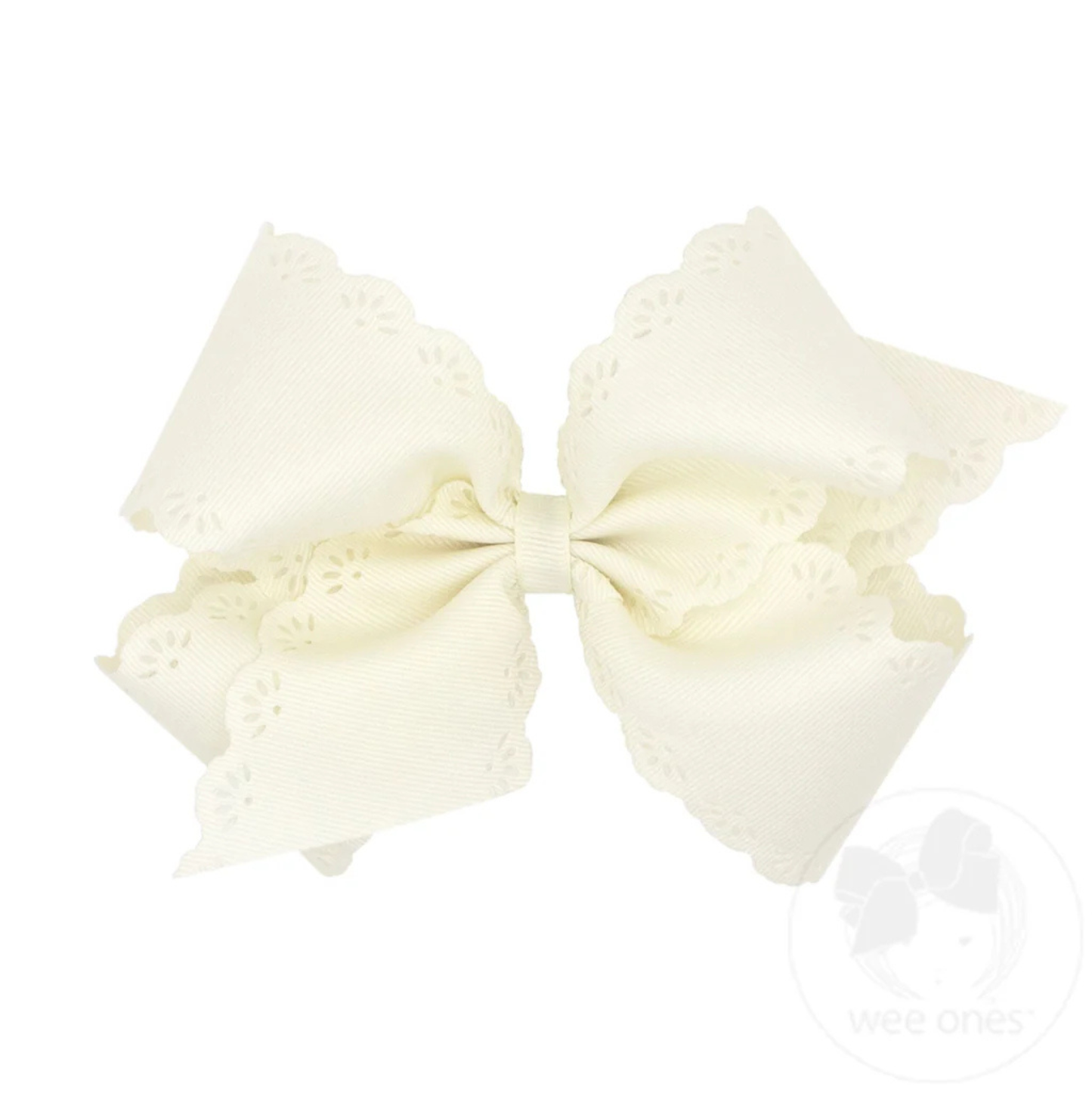 Wee Ones Eyelet Embossed Edge Bow - Small King