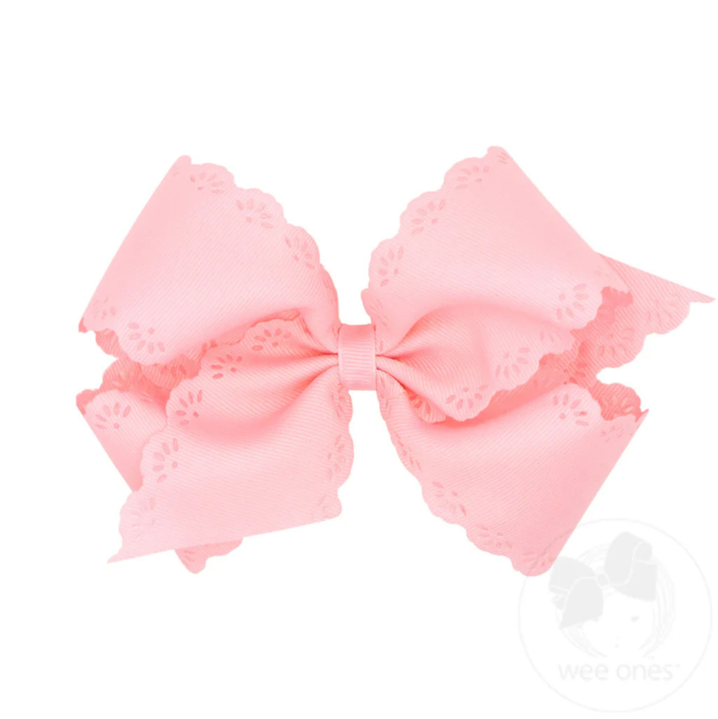 Wee Ones Eyelet Embossed Edge Bow - Small King