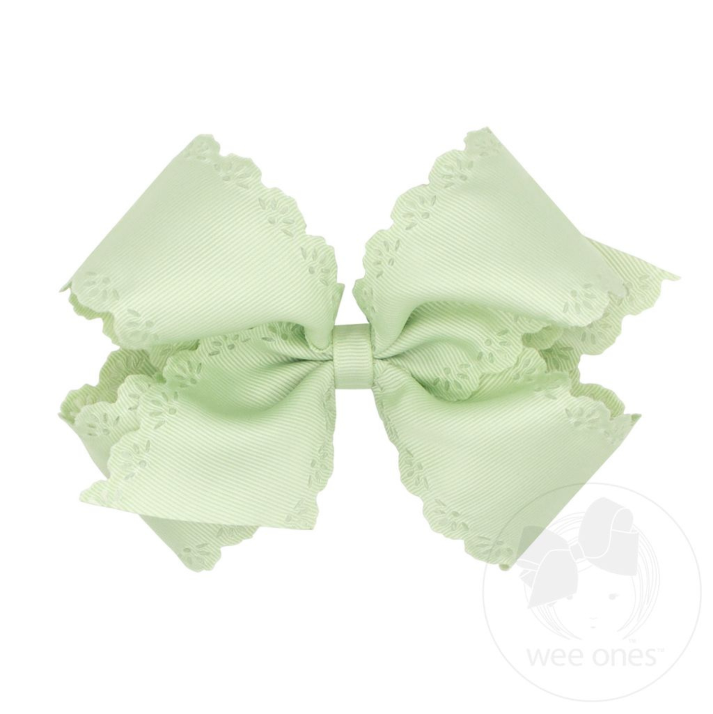 Wee Ones Eyelet Embossed Edge Bow - Small King