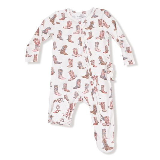 Angel Dear Future Cowgirl 2 Way Ruffle Zipper Footie