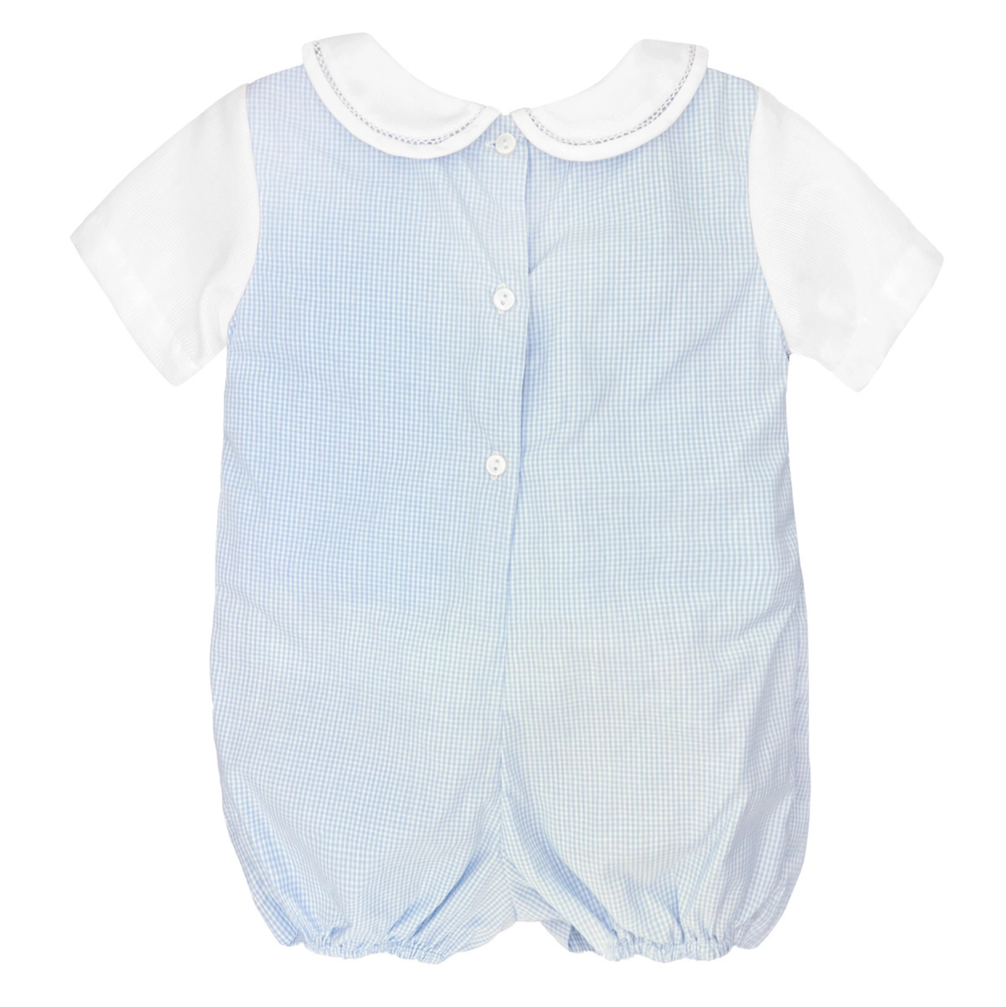 Petit Ami Blue Gingham Shortall w/ Side Tabs