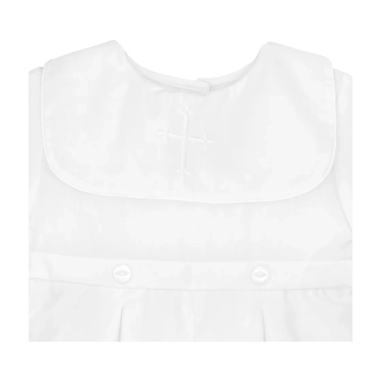 White Embroidered Cross Christening Shortall