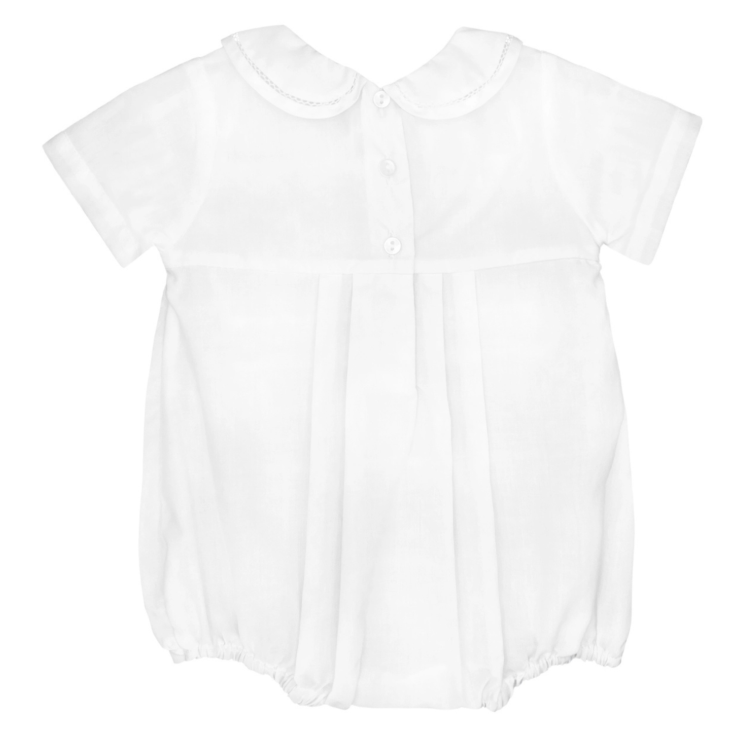 Petit Ami White Smocked Bubble