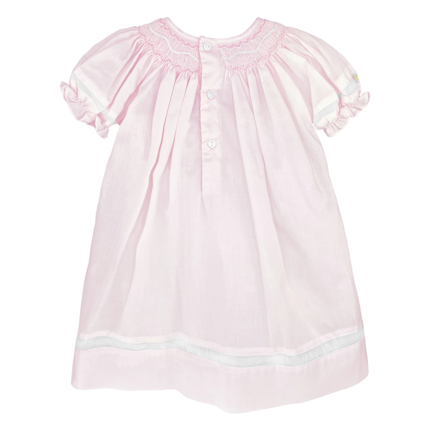 Pink Smocked Daygown w/ Voile Insert