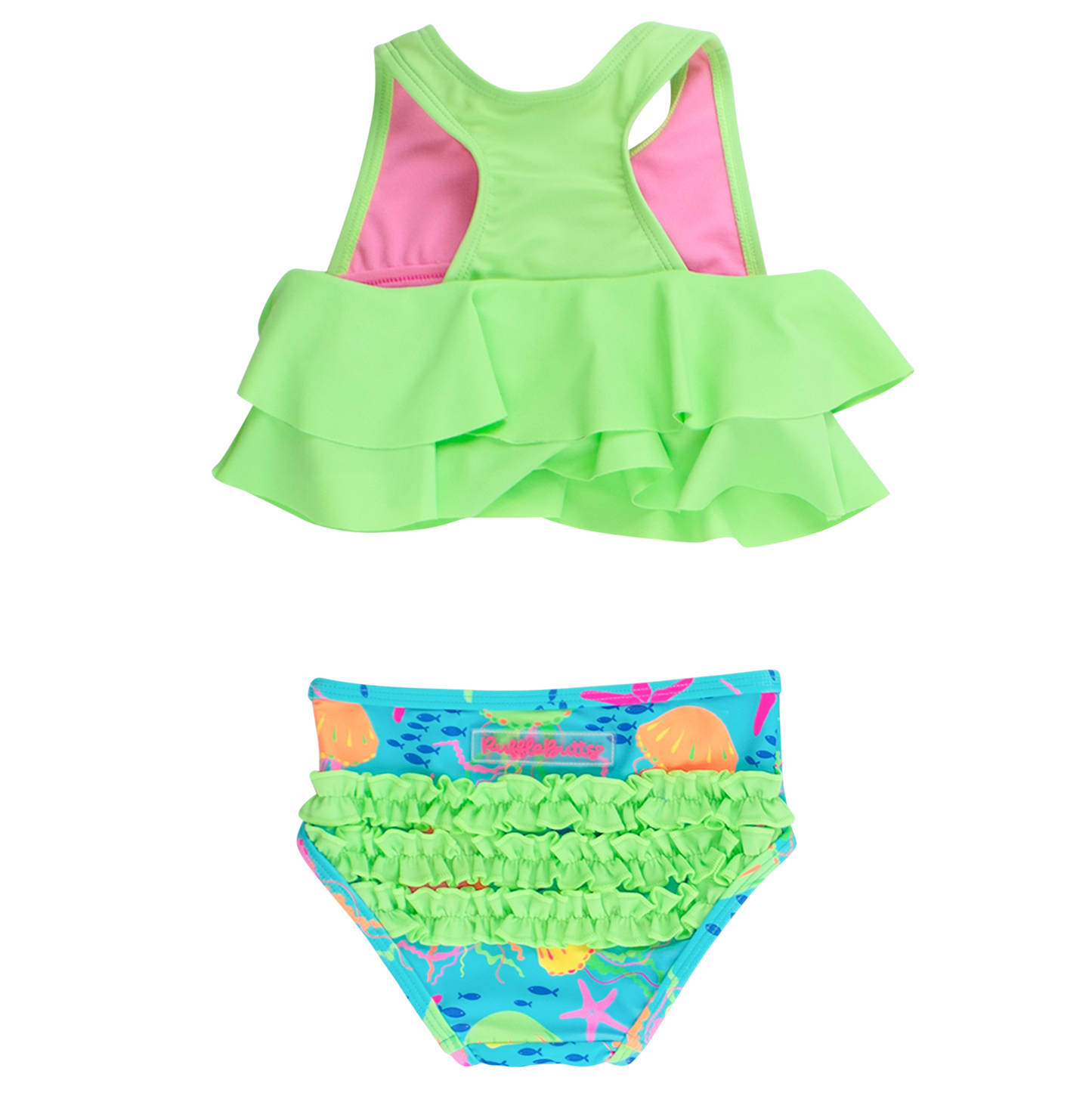 Neon Jelly Time Flouce Ruffle Bikini 2-Piece Swimsuit
