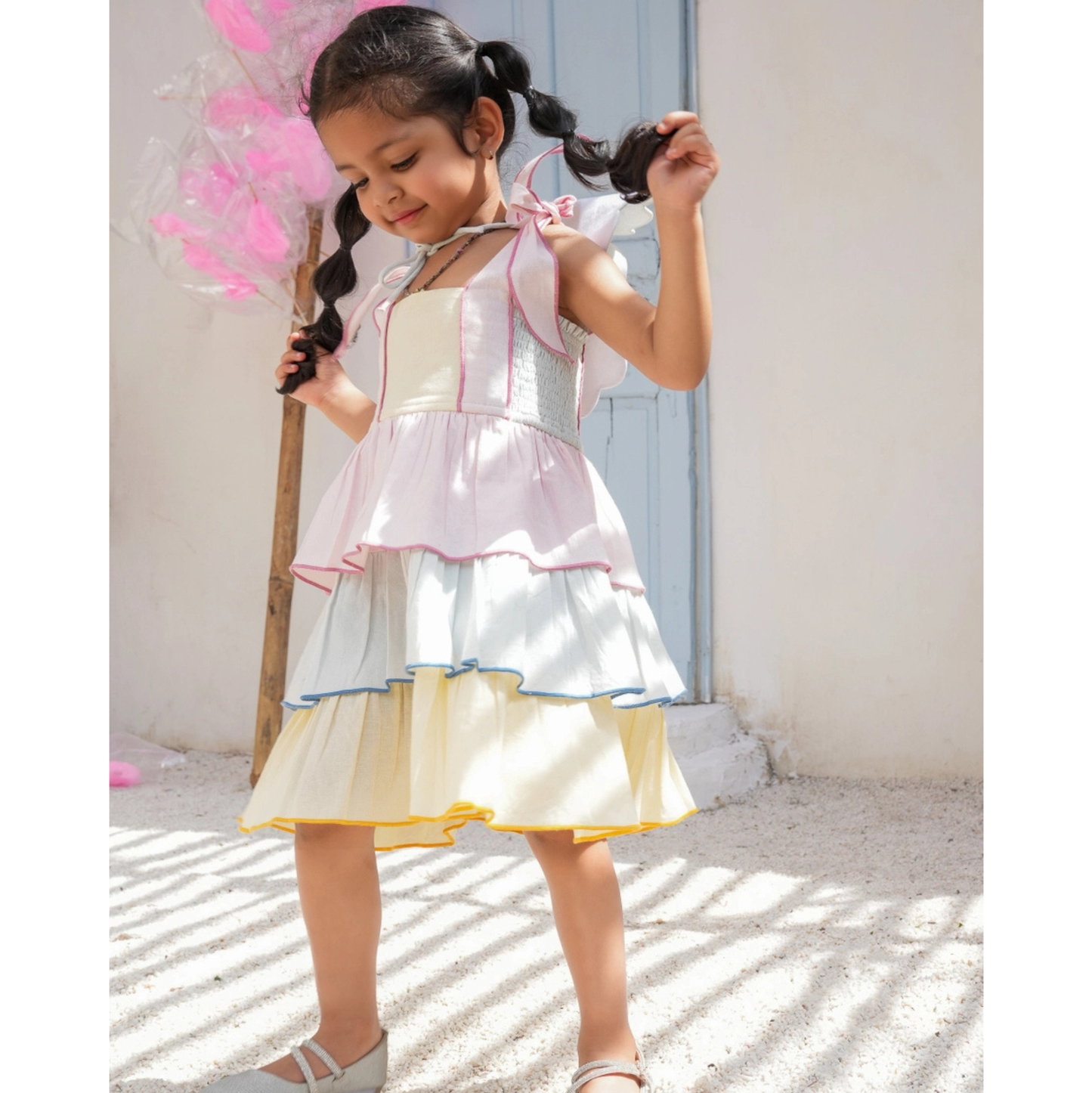 Yo Baby Colorblock Tiered Dress