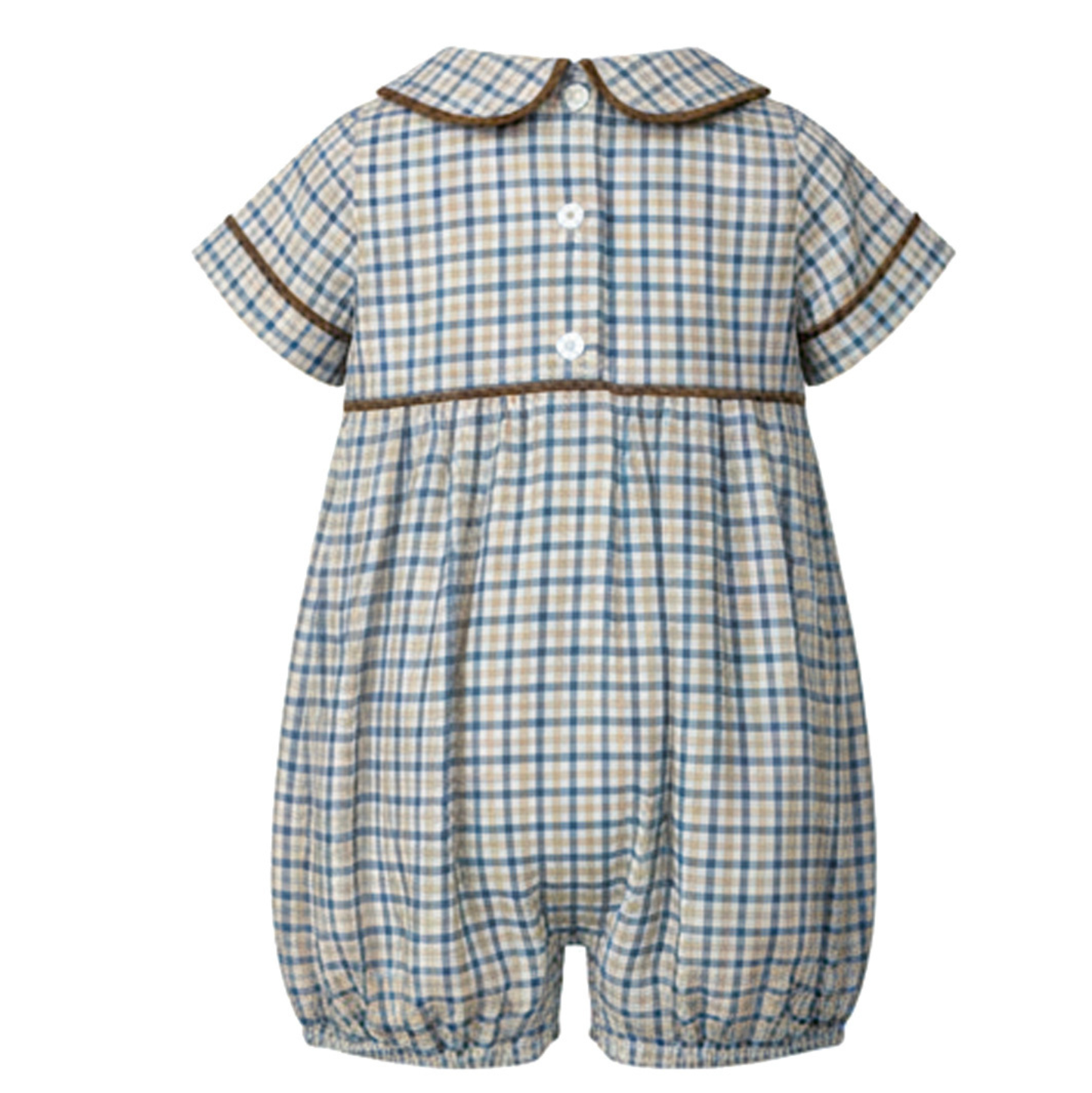 Ishtex Blue Khaki Plaid Shortall