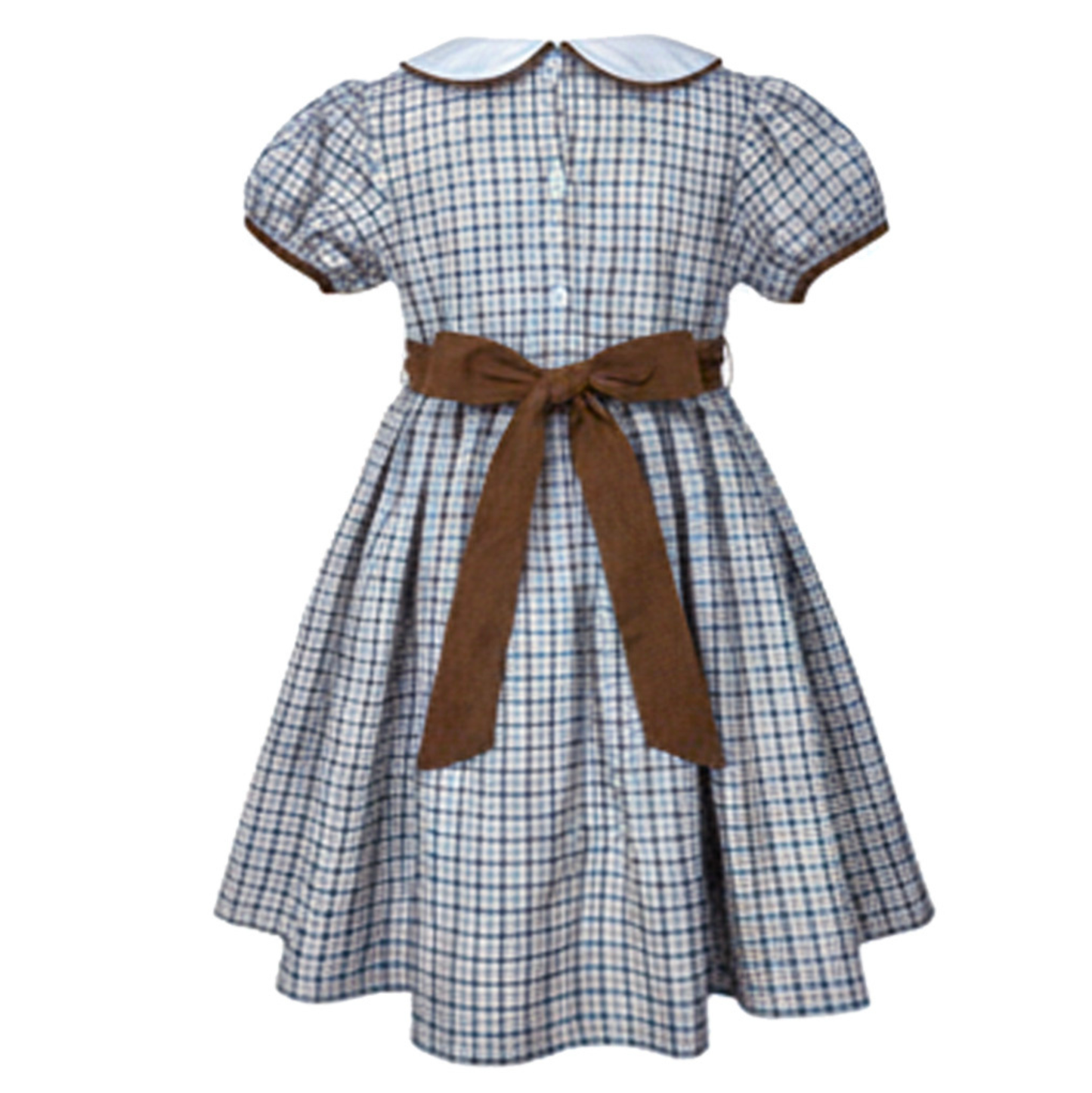 Ishtex Blue Khaki Plaid Dress