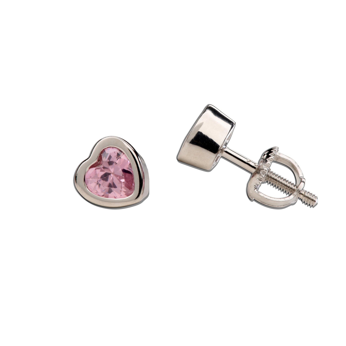 Cherished Moments CZ Heart Pink Earring