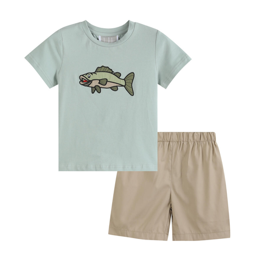 Lil Cactus Green Fish Short Set