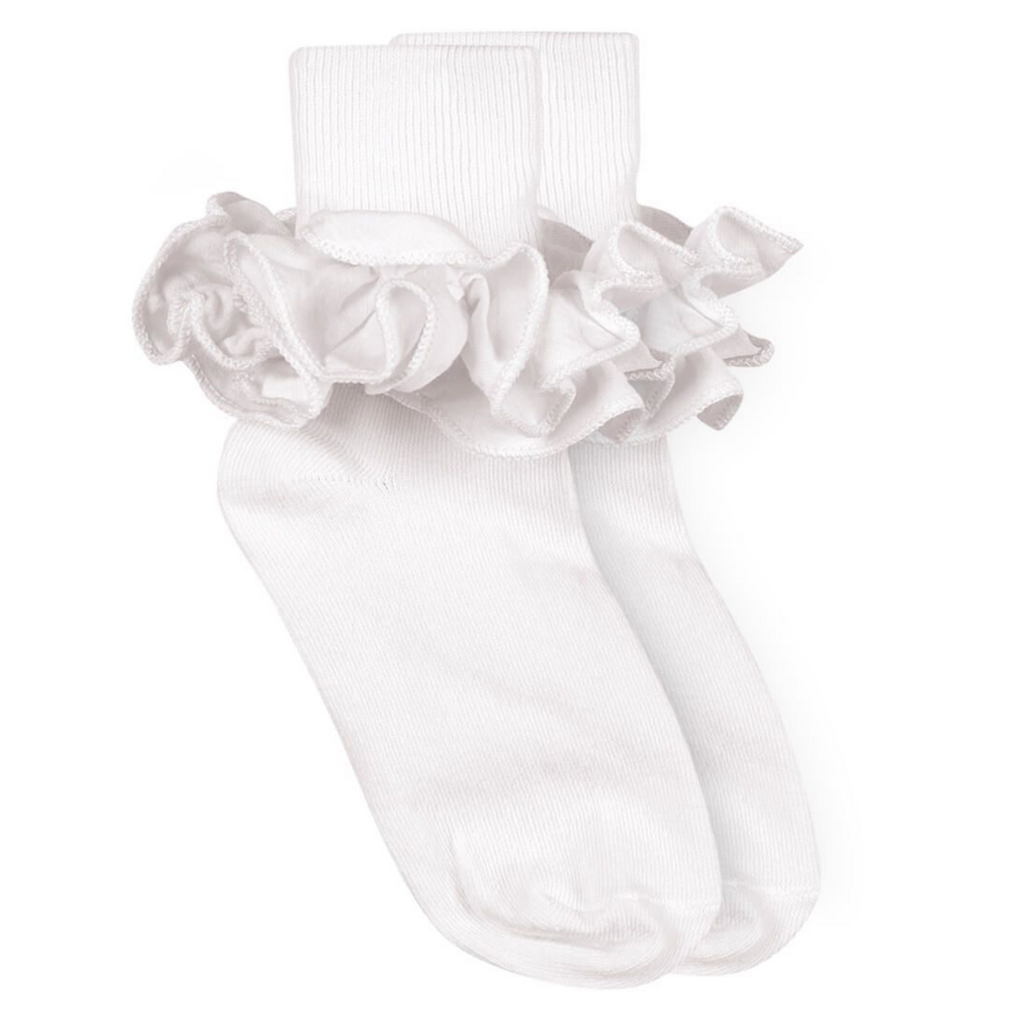 Jefferies Misty Ruffle Turn Cuff Sock