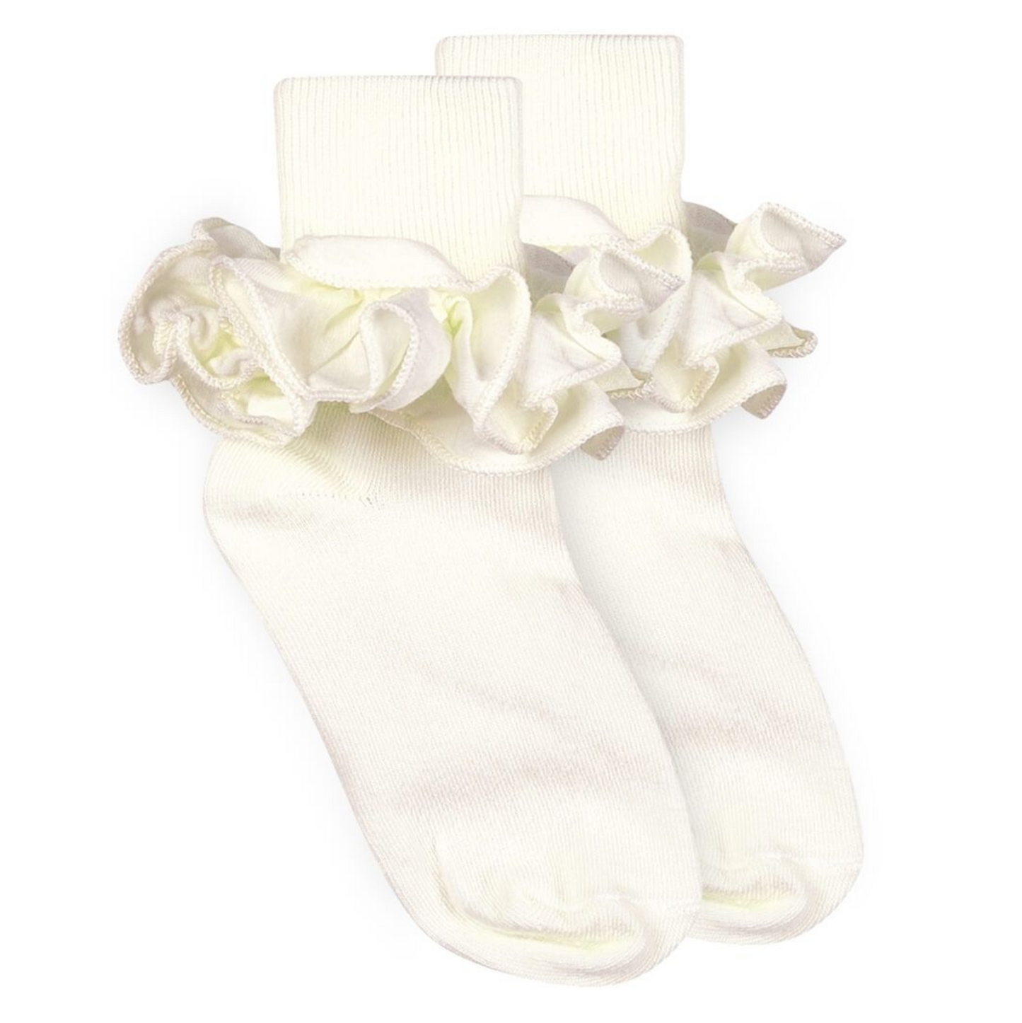 Jefferies Misty Ruffle Turn Cuff Sock