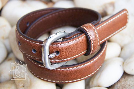 Solid Genuine Leather Belt Brown